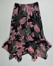 Black & Pink Floral Skirt
