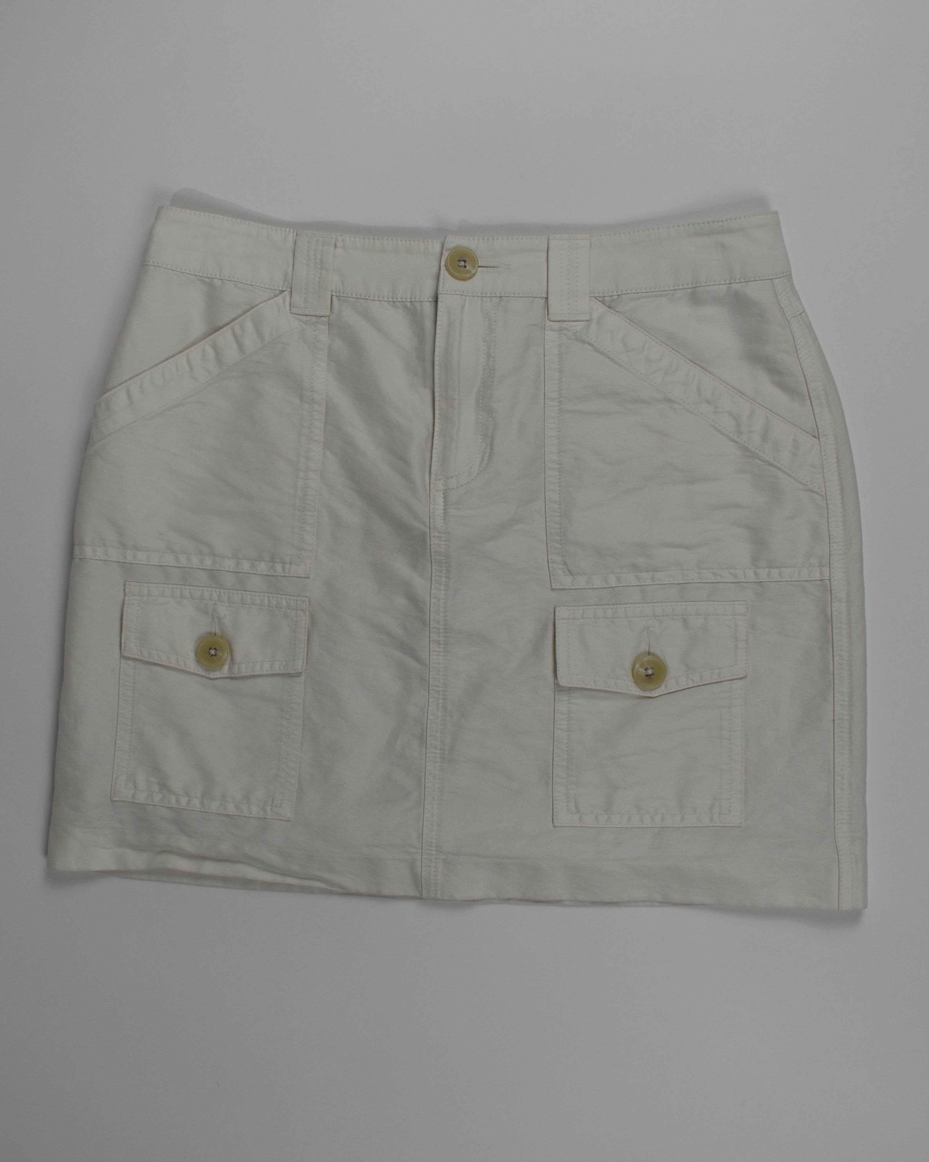 White Cargo Skirt