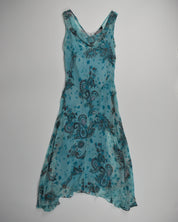 Blue Spotted Paisley Dress
