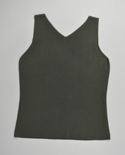 Olive Knitted Embellished Tank