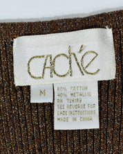 Cache Brown Knit Beaded Tank
