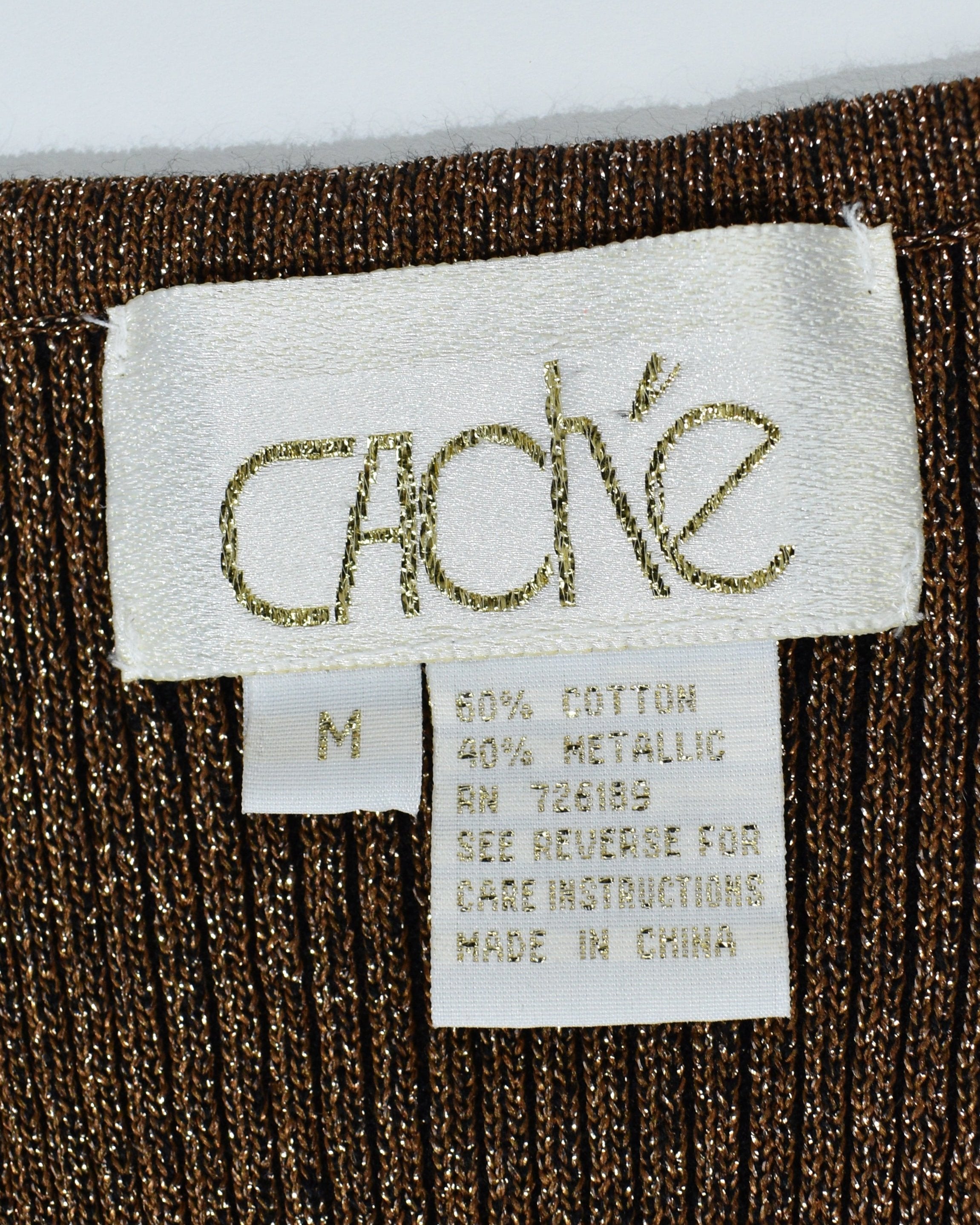 Cache Brown Knit Beaded Tank