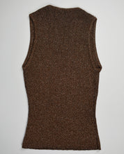 Cache Brown Knit Beaded Tank