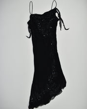 Cache Black Beaded Silk Dress