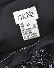 Cache Black Beaded Silk Dress