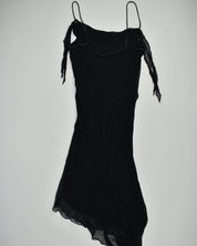 Cache Black Beaded Silk Dress