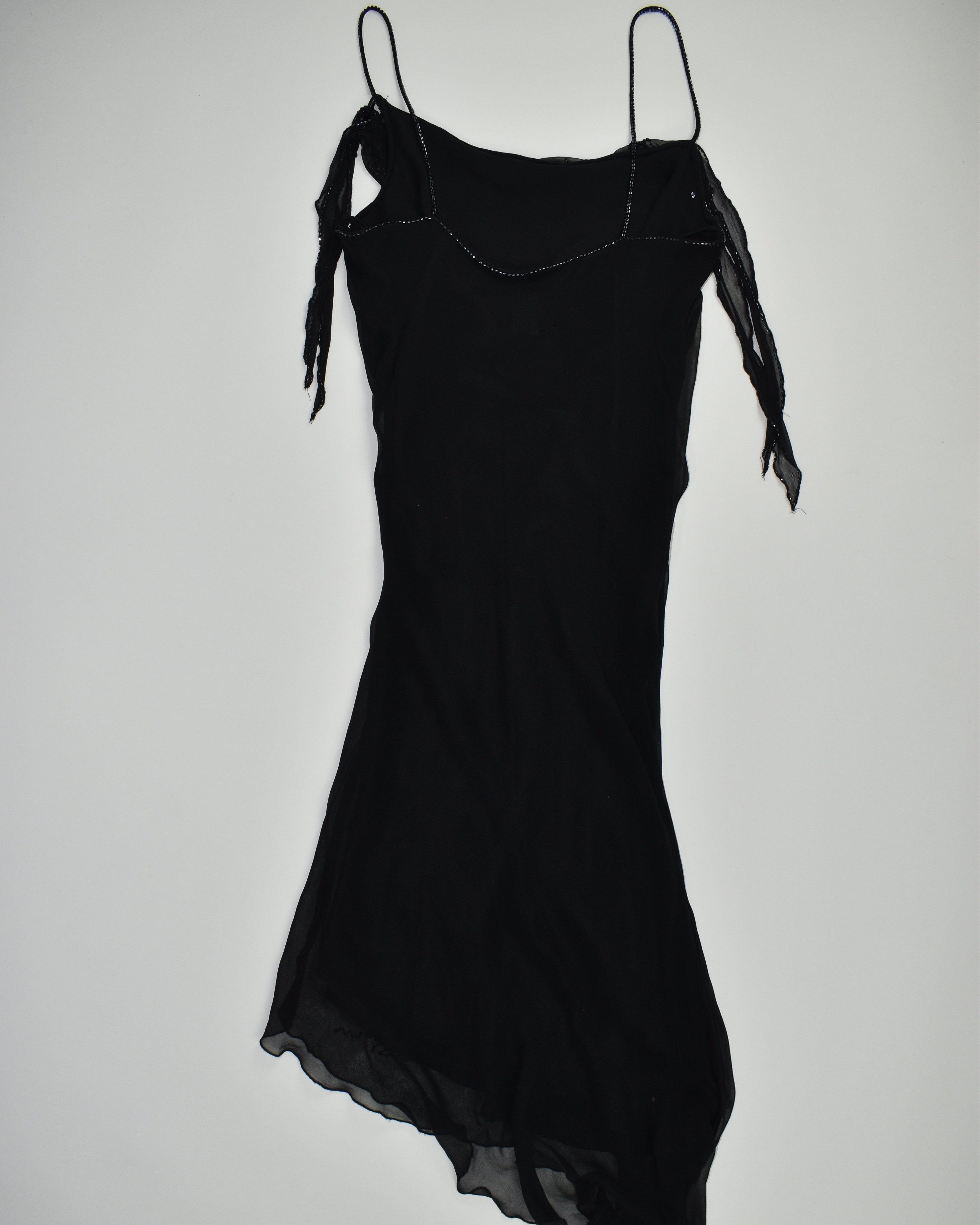 Cache Black Beaded Silk Dress