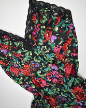 Victoria's Secret Black Floral Lace Slip
