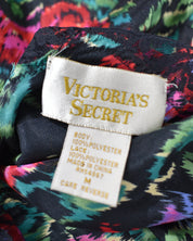 Victoria's Secret Black Floral Lace Slip