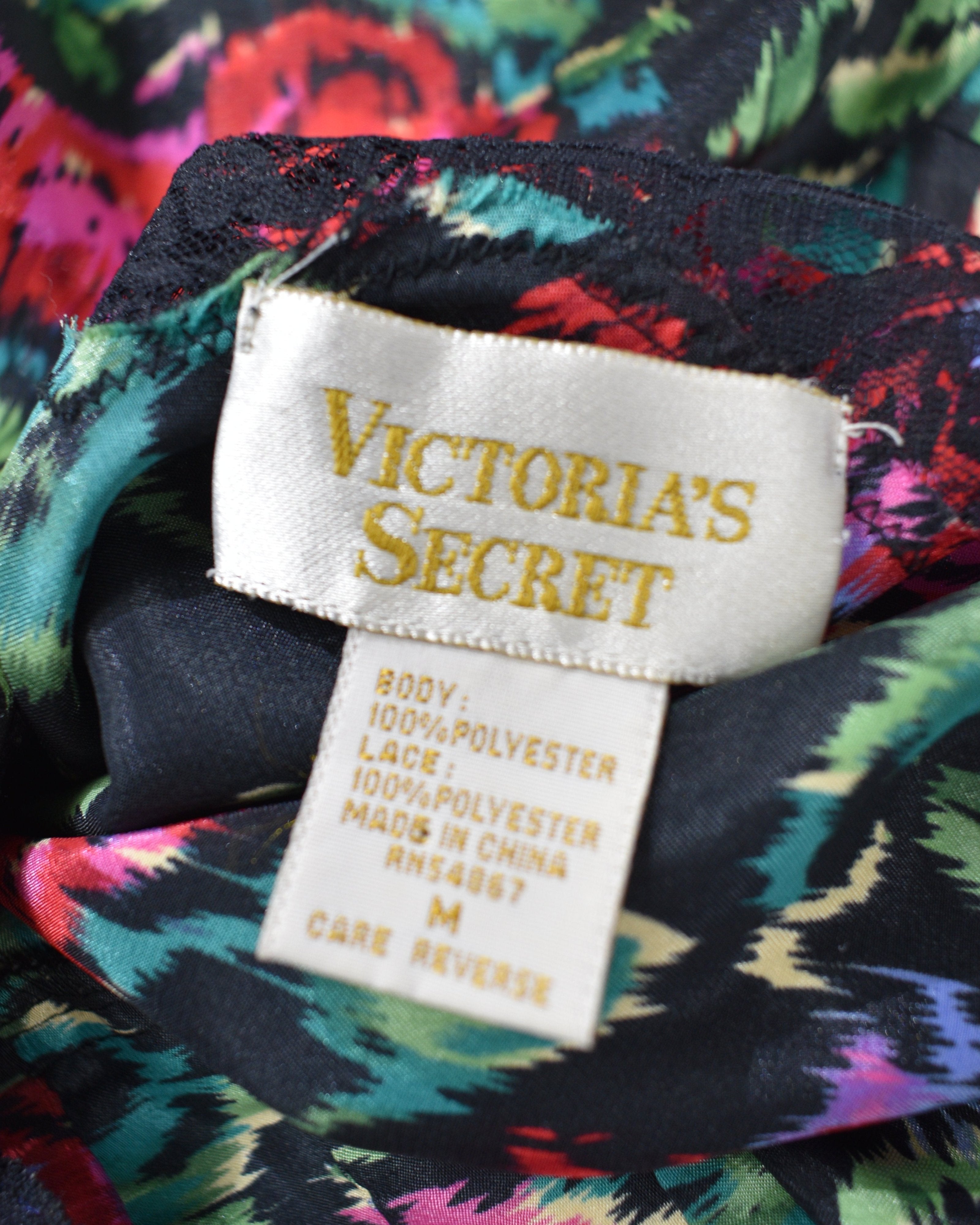 Victoria's Secret Black Floral Lace Slip
