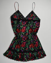 Victoria's Secret Black Floral Lace Slip