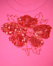 Pink Ribbed Sequin Flower Tank