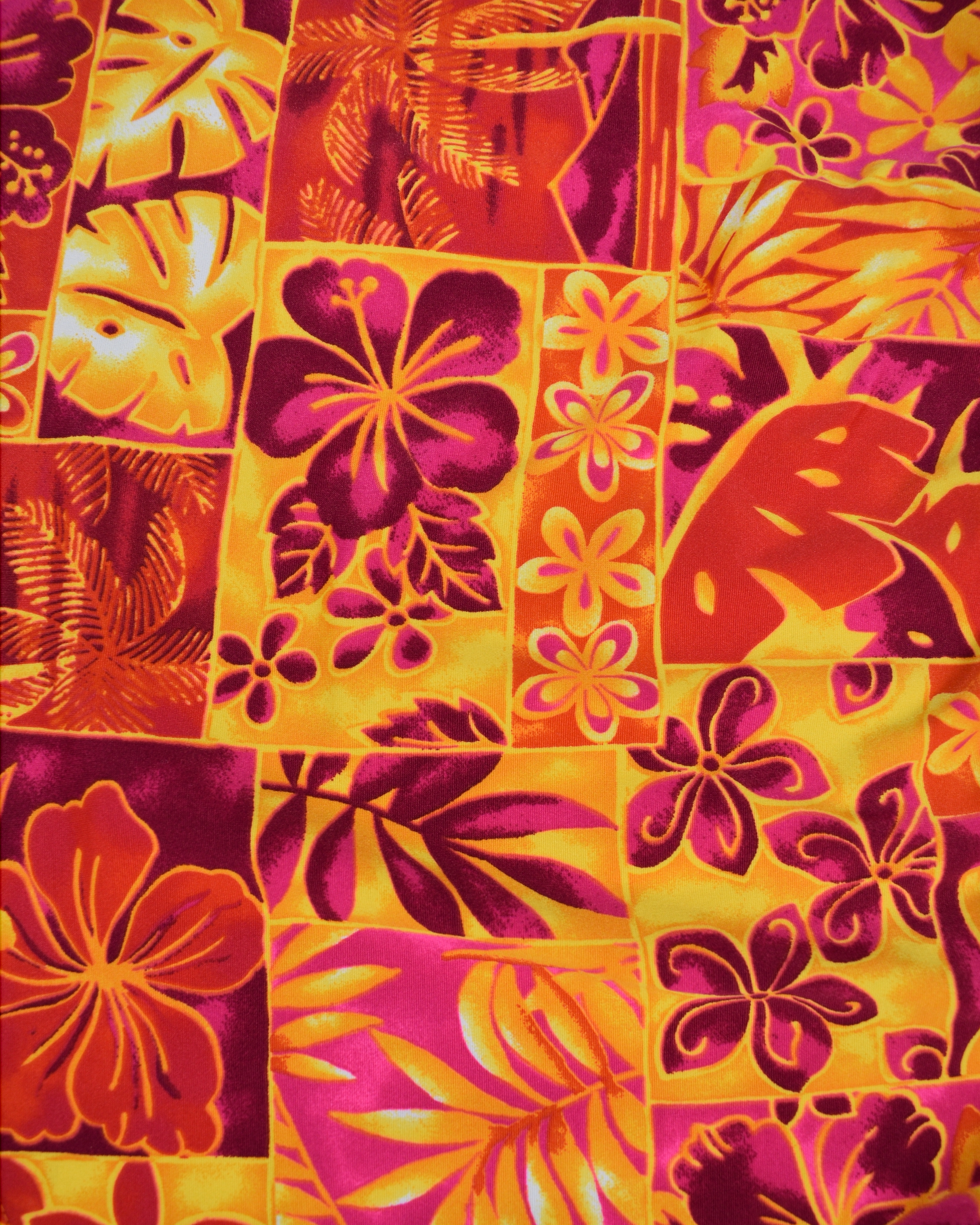 Orange Hawaiian Print Skirt