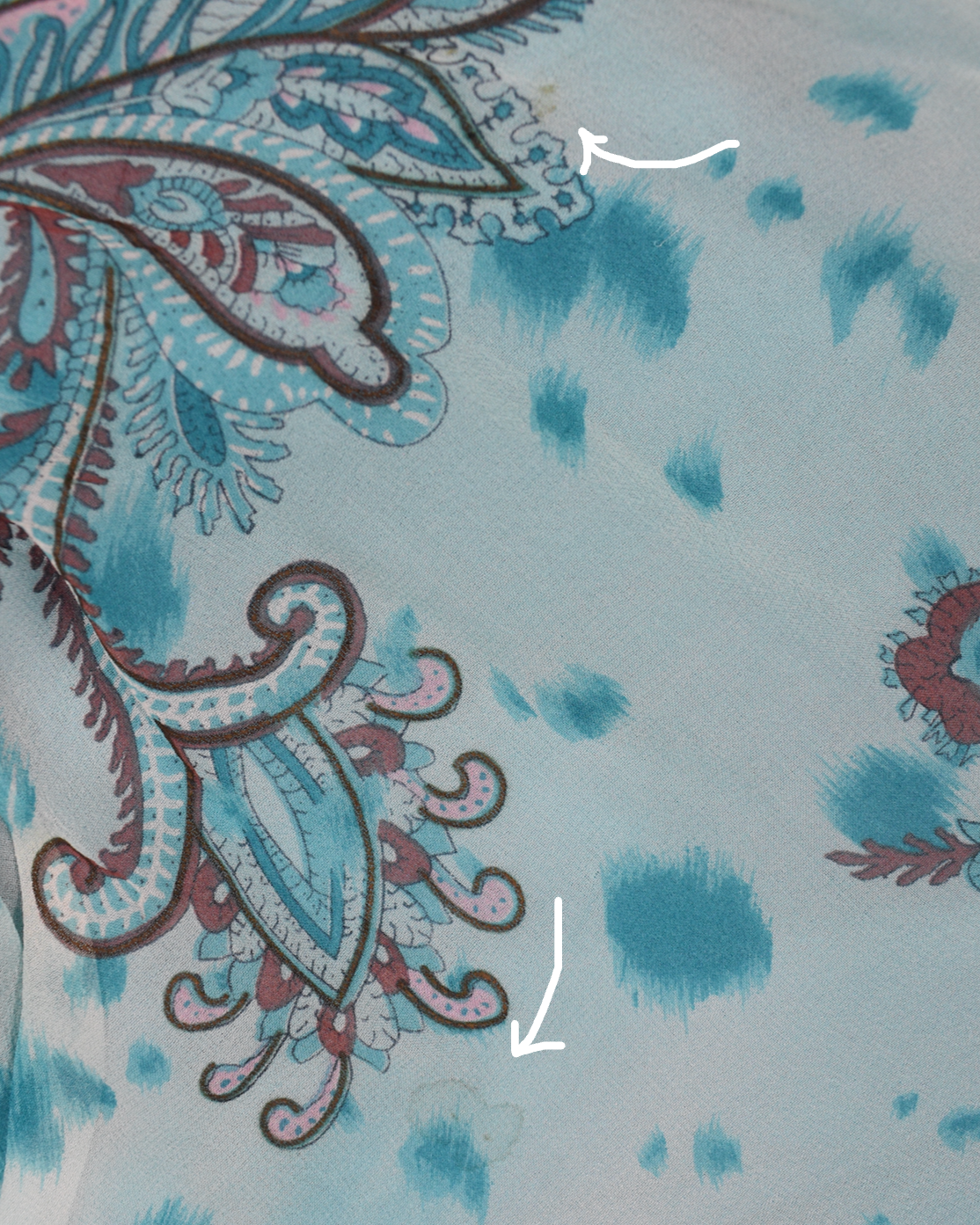 Blue Spotted Paisley Dress