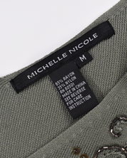 Olive Knitted Embellished Tank