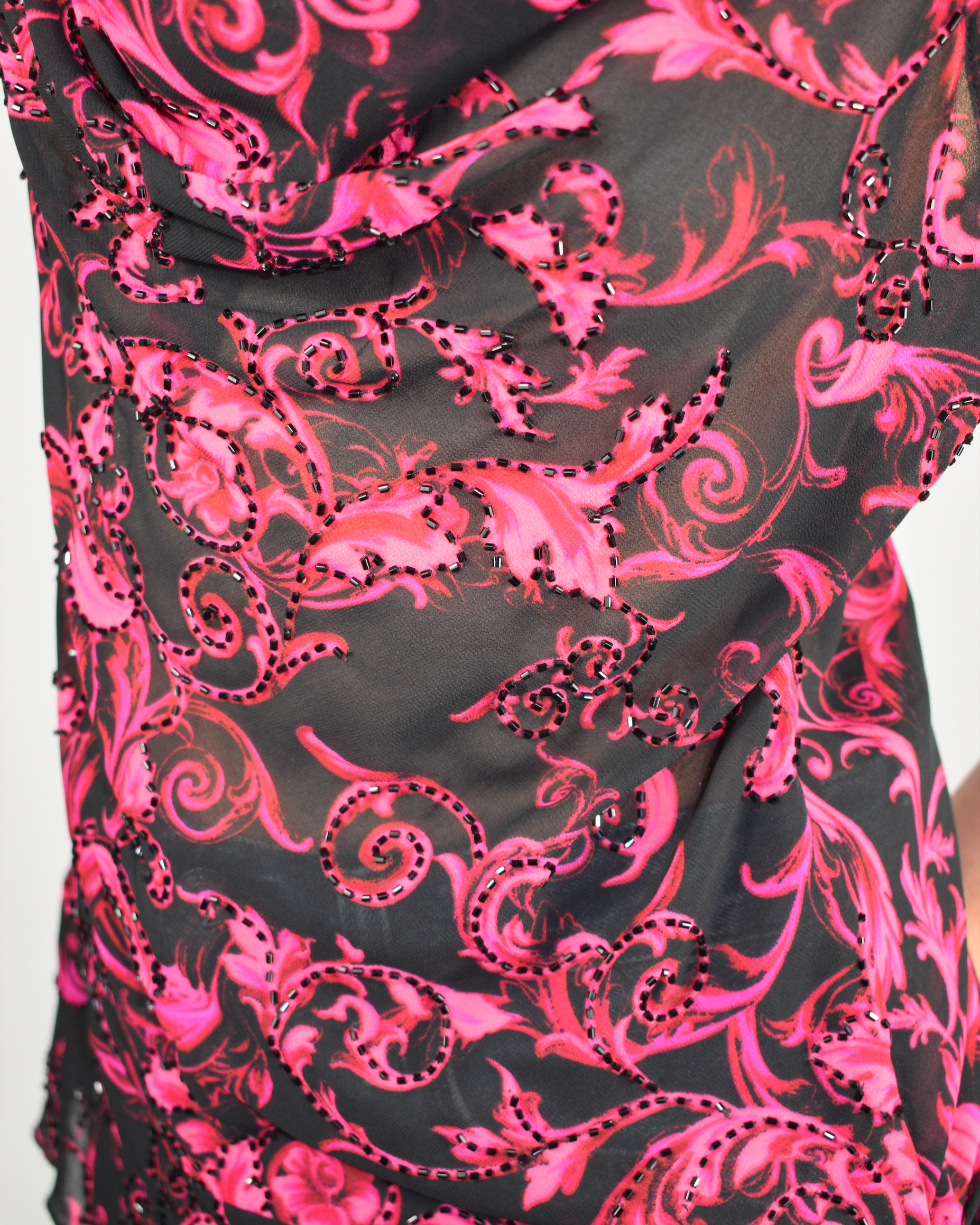 Cache Black & Pink Floral Tank