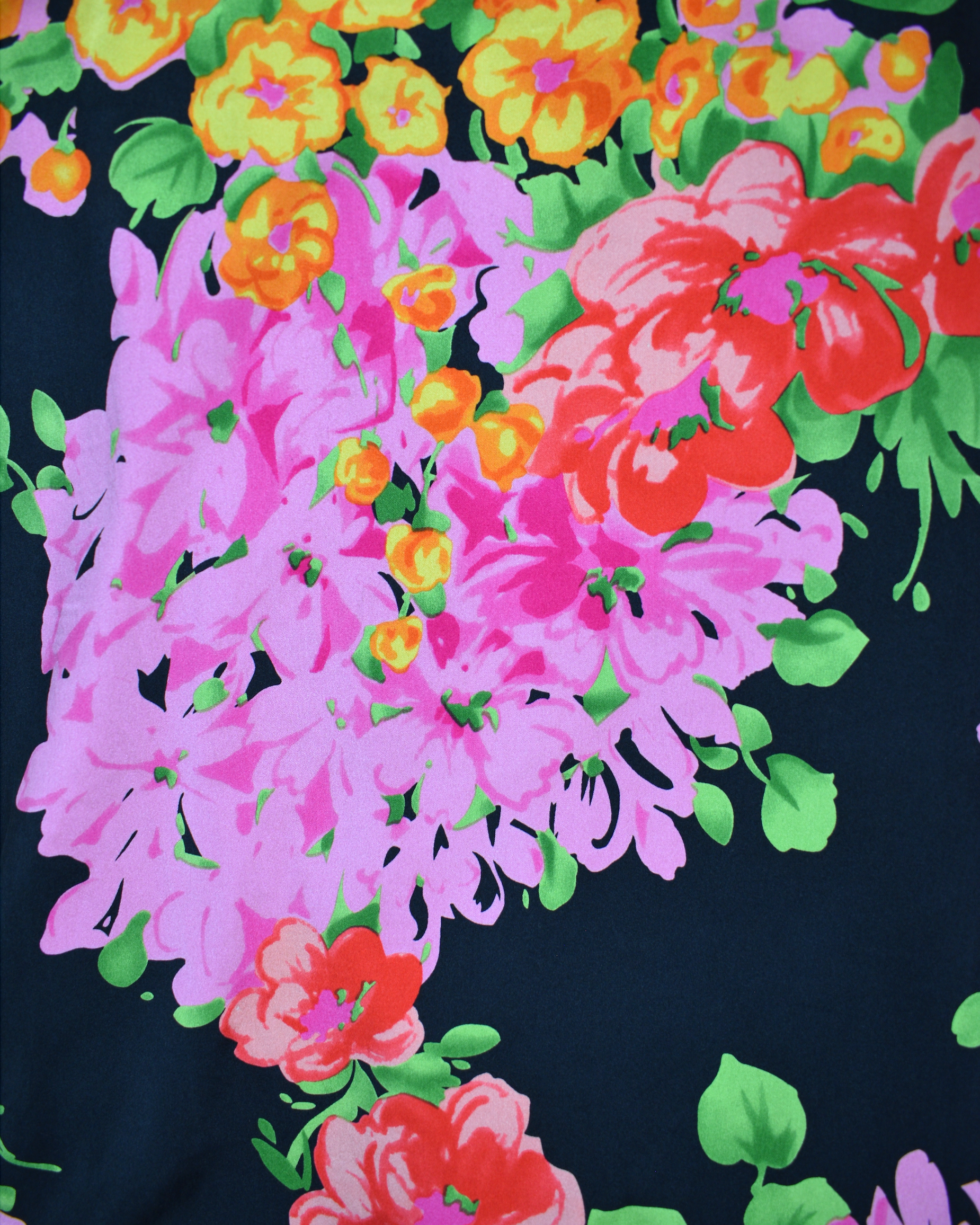 David Meister Multicolor Silk Floral Midi Dress
