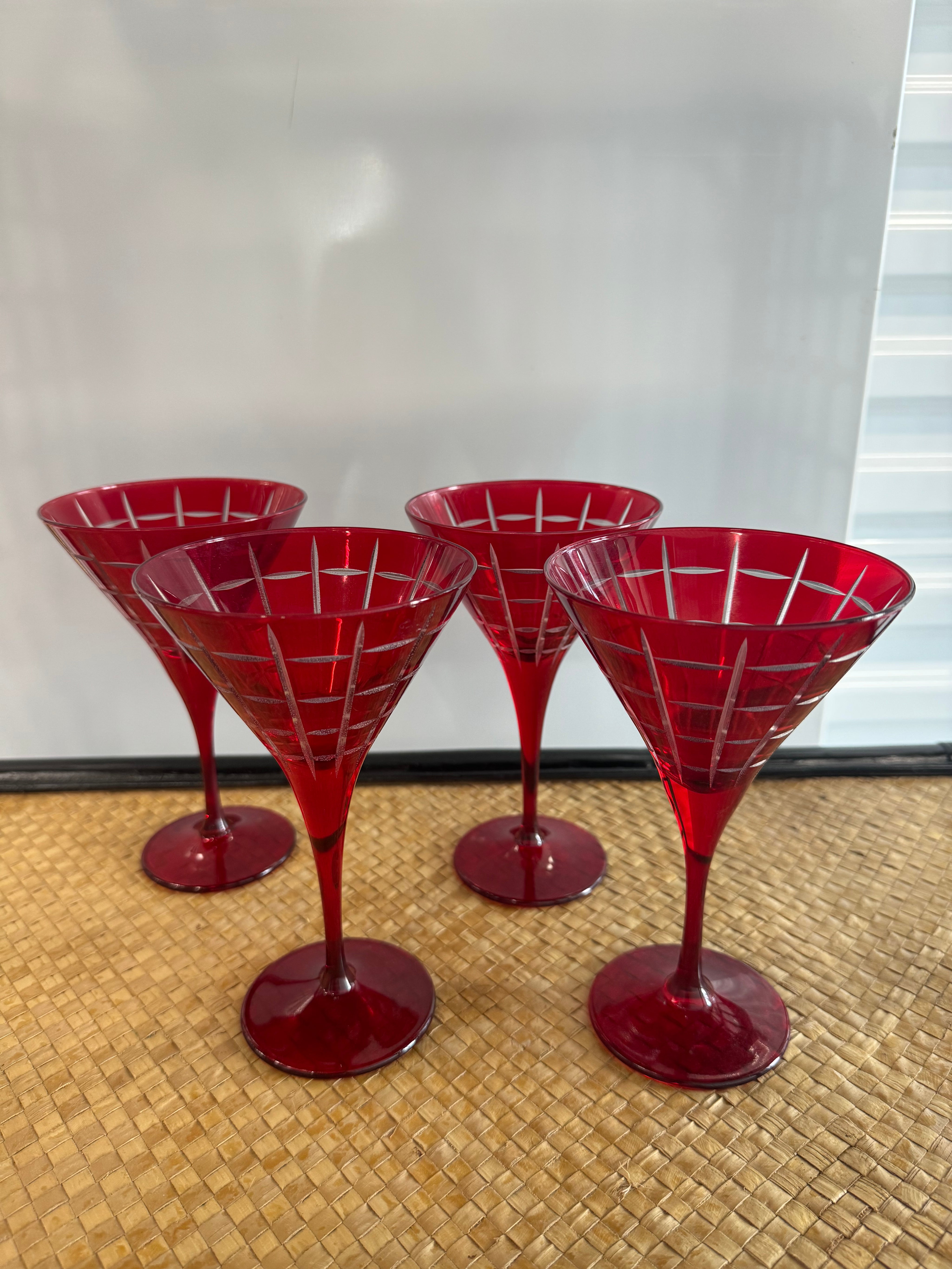 Red Martini Glasses