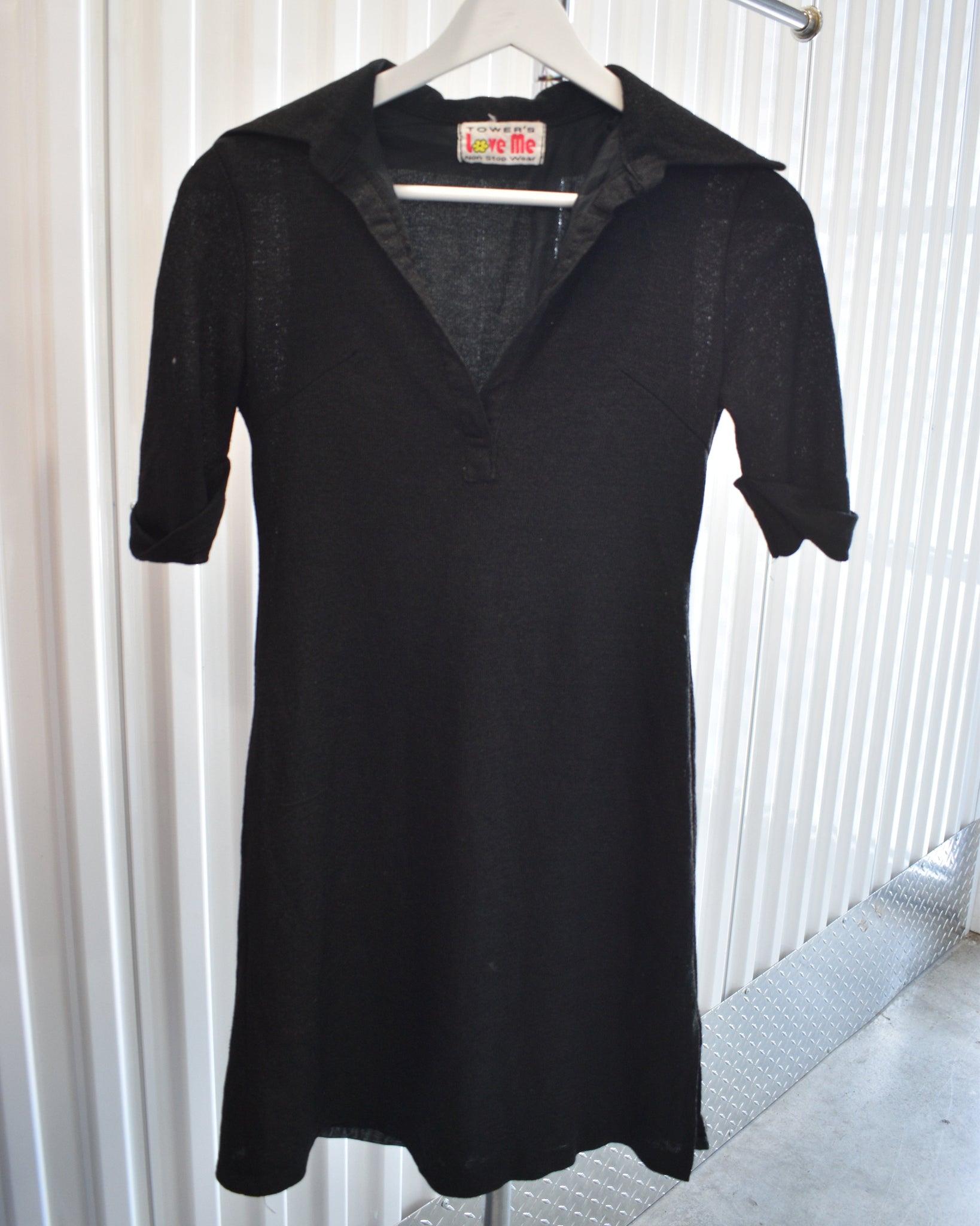 Black 90's Collared Mini Dress LOVE ZIGGY Black 90's Collared Mini Dress LOVE ZIGGY